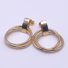 Load image into Gallery viewer, Gold Filled Stapled Loop Earrings
