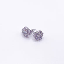Load image into Gallery viewer, Rhodium Plated Princess CZ Studs
