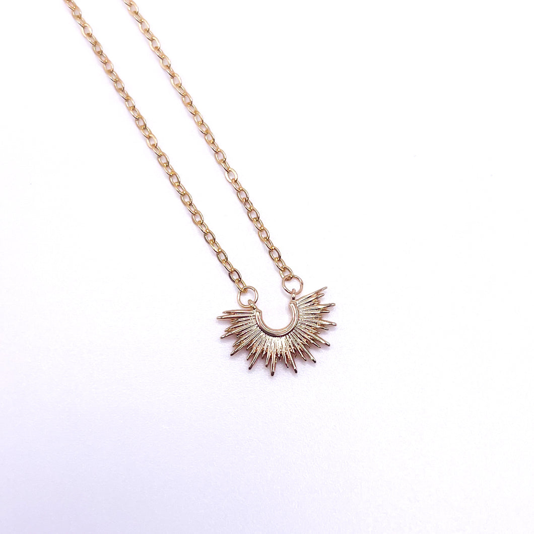 Sophie Half Sun Gold Filled and Sterling Silver Necklace